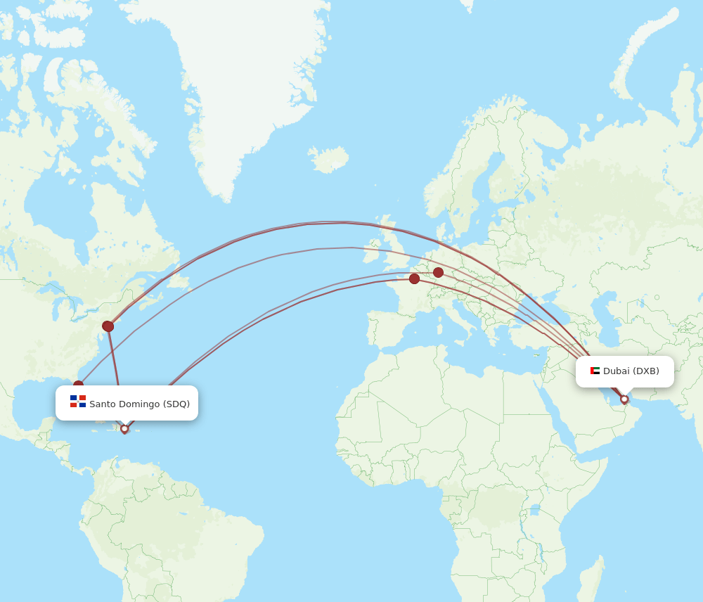 SDQ-DXB flight routes