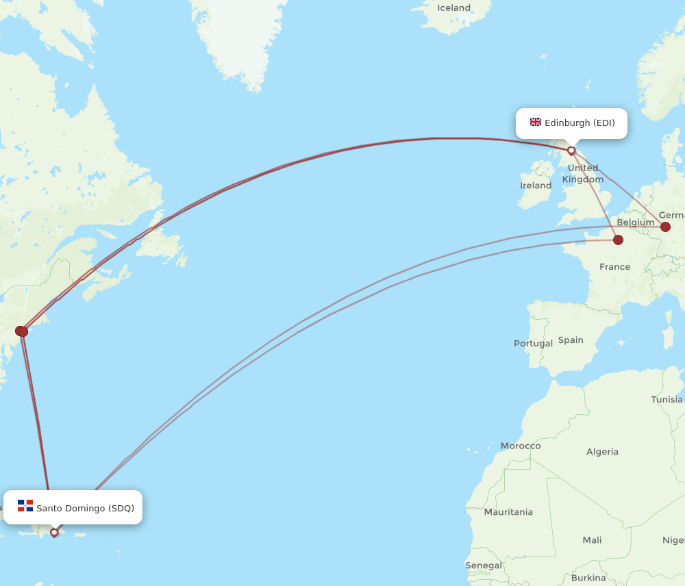 SDQ-EDI flight routes