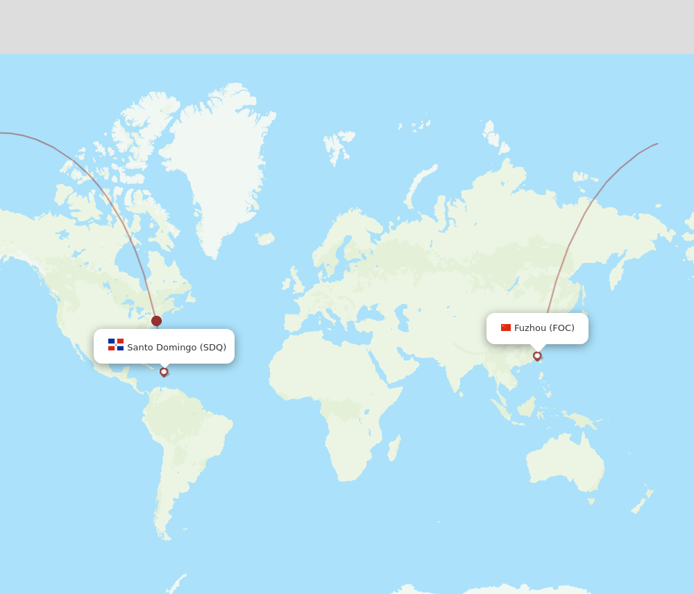 SDQ-FOC flight routes