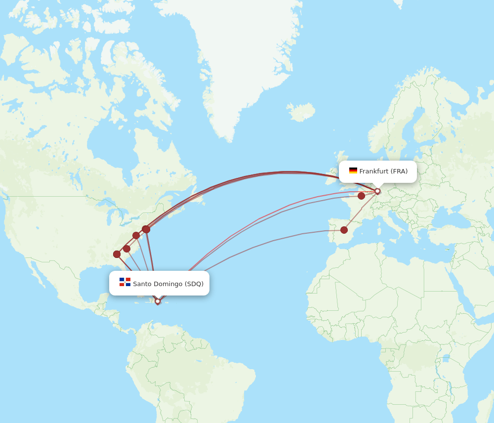 SDQ-FRA flight routes