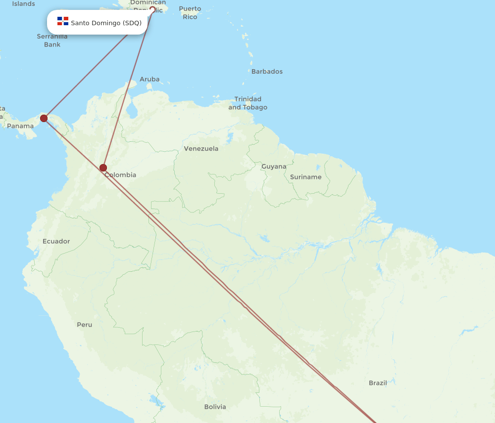 SDQ-GIG flight routes
