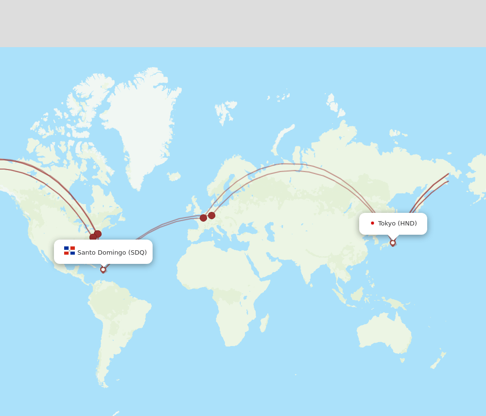 SDQ to HND flights and routes map