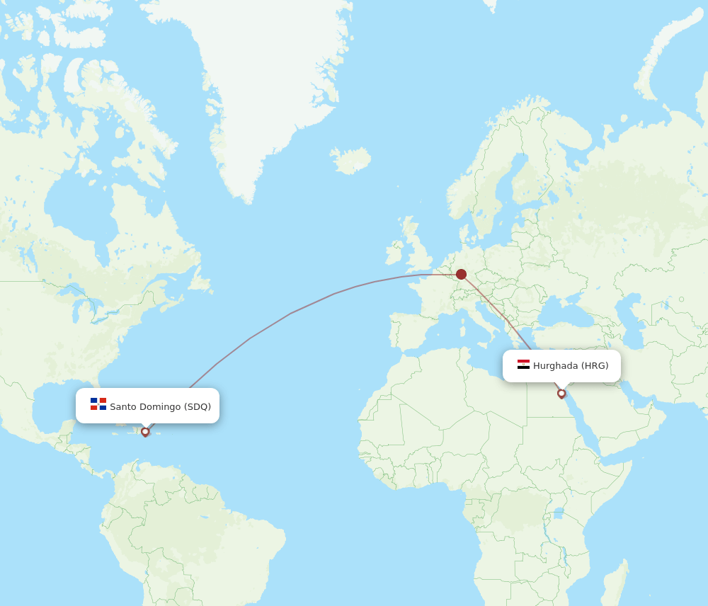 SDQ-HRG flight routes