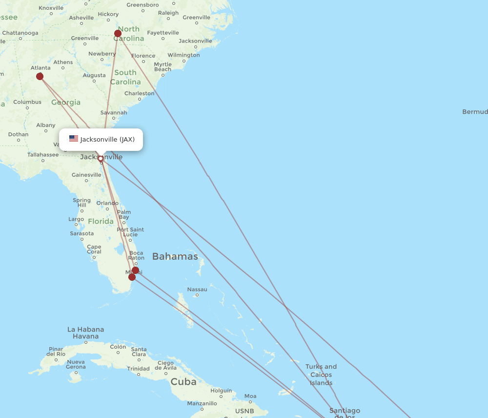 SDQ-JAX flight routes