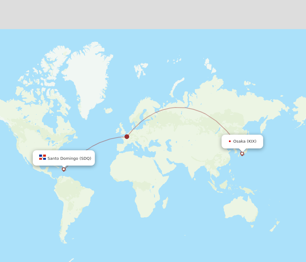 SDQ to KIX flights and routes map