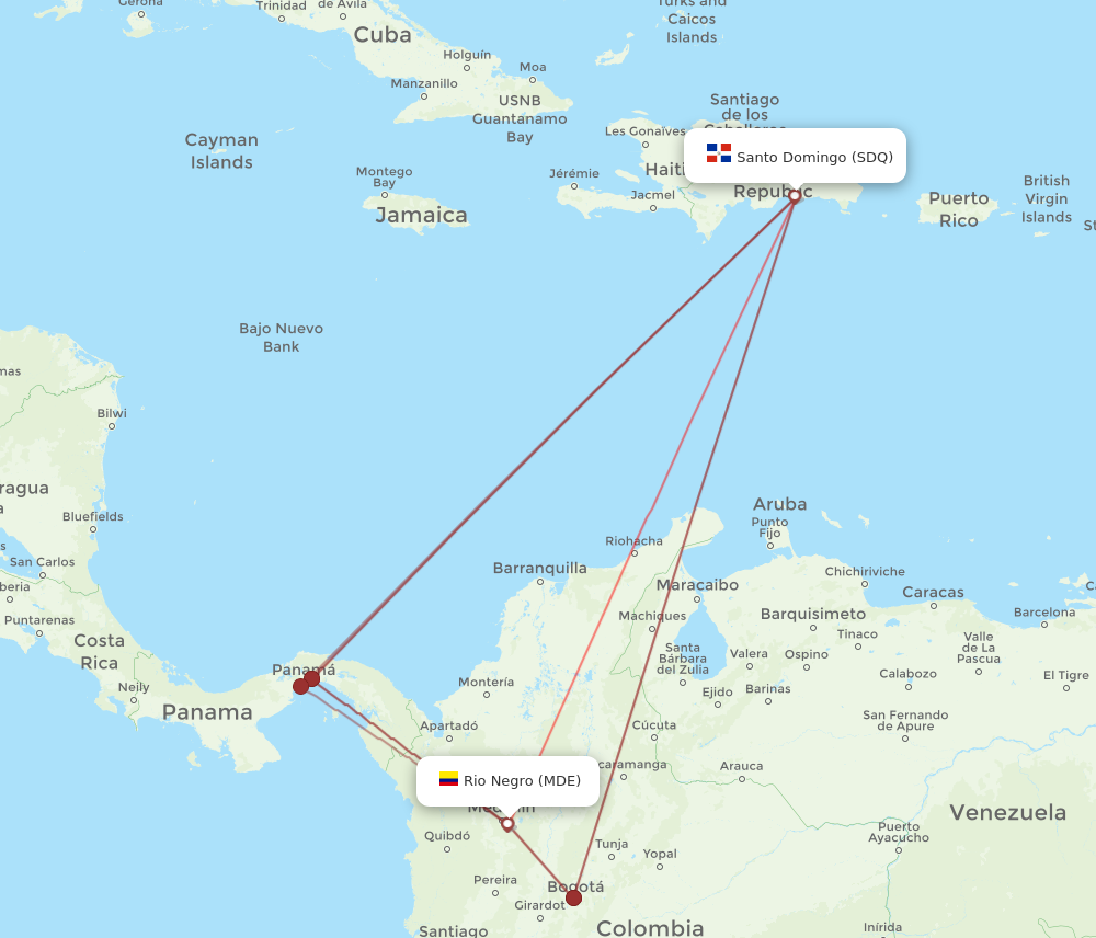 SDQ to MDE flights and routes map