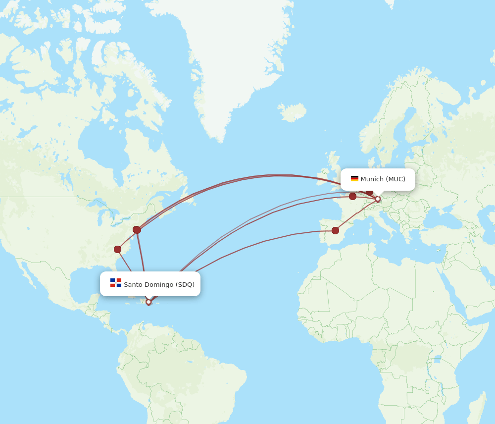 SDQ-MUC flight routes