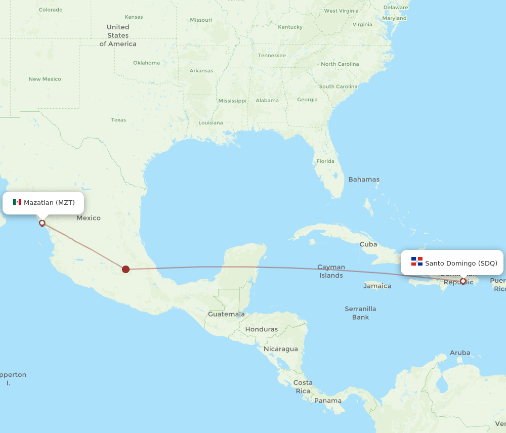 SDQ-MZT flight routes