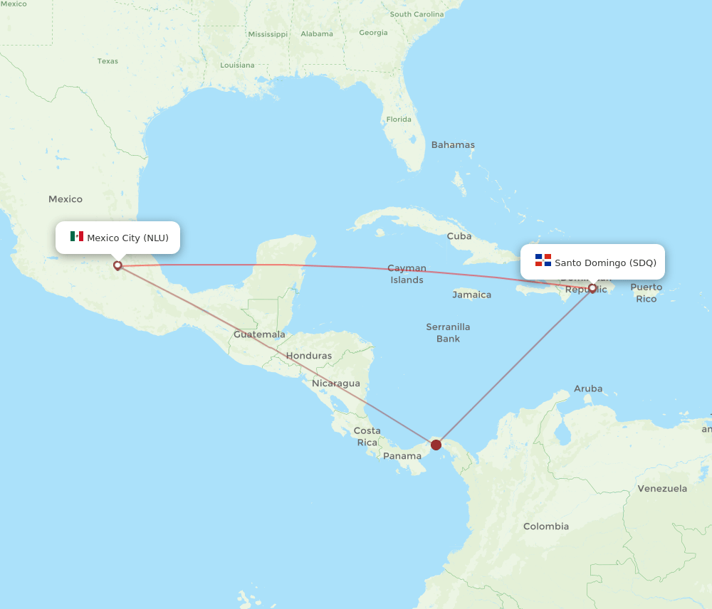 SDQ-NLU flight routes