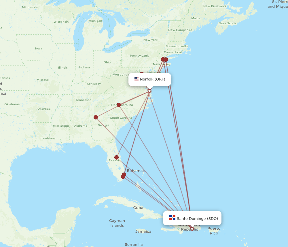 SDQ-ORF flight routes
