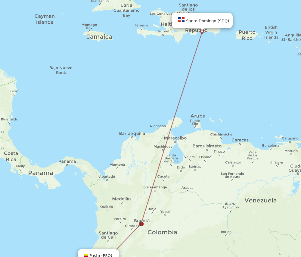 SDQ-PSO flight routes