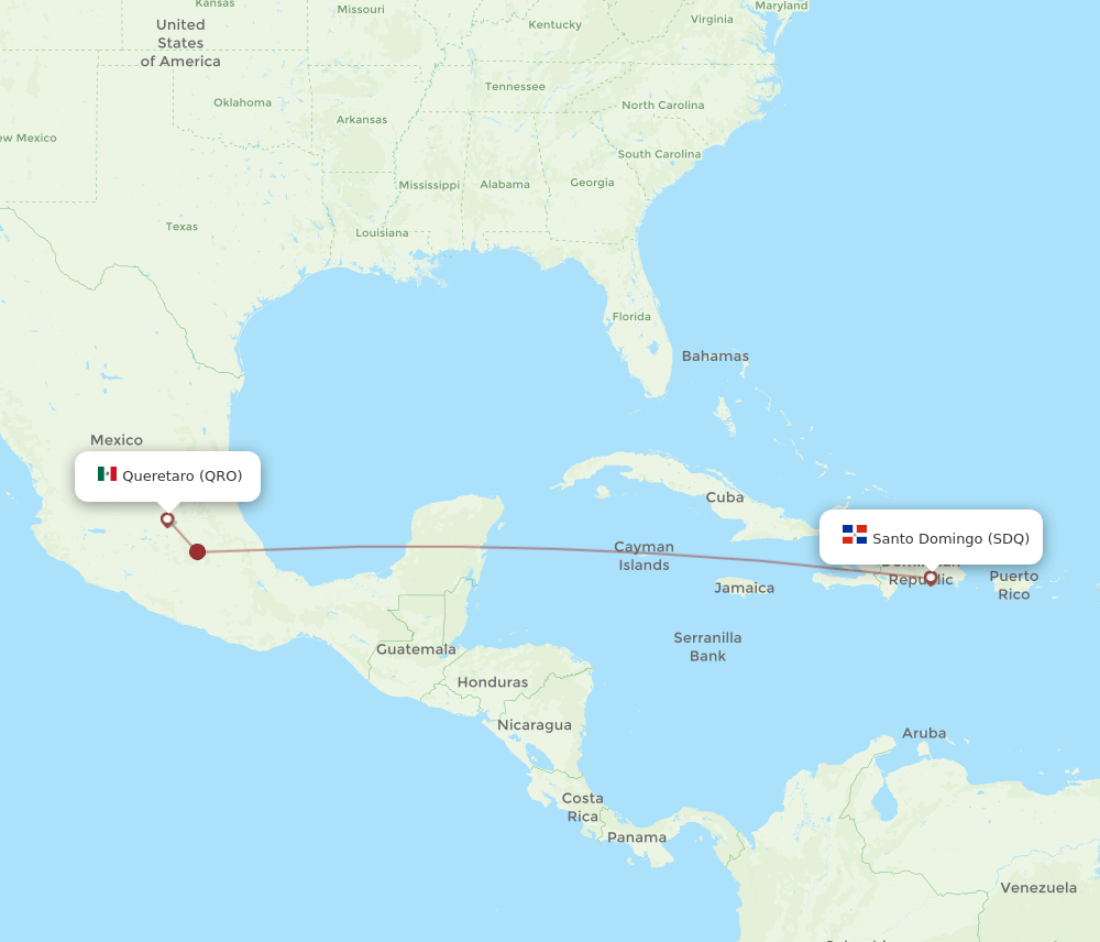 SDQ-QRO flight routes