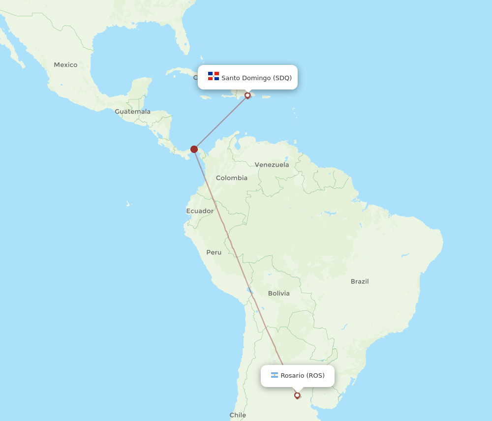 SDQ-ROS flight routes