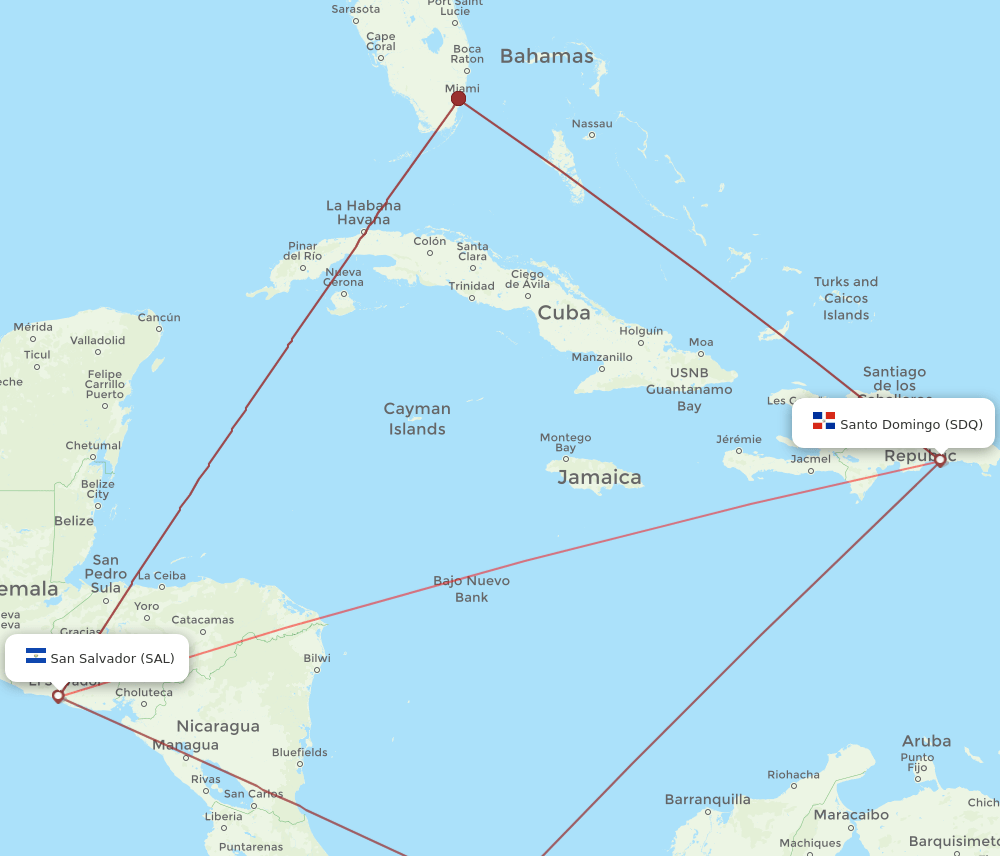 SDQ-SAL flight routes