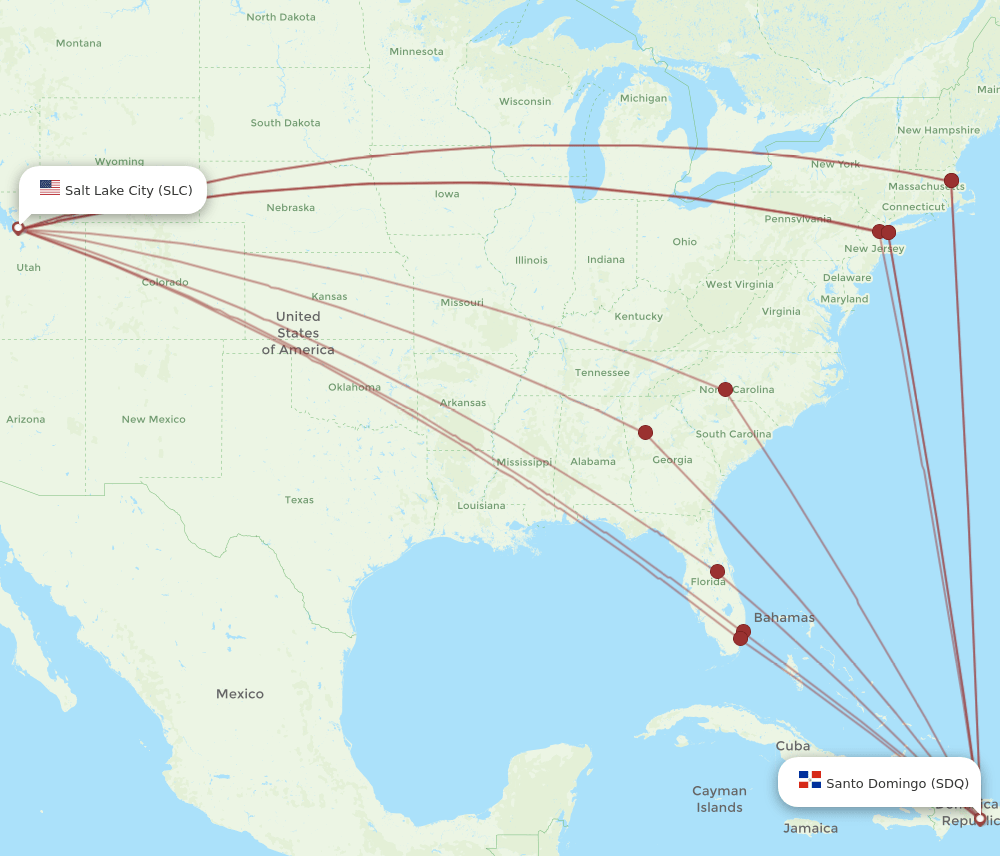 SDQ-SLC flight routes
