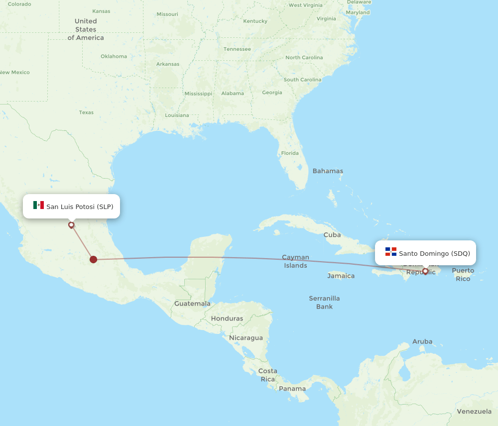 SDQ to SLP flights and routes map