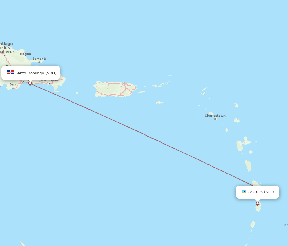 SDQ-SLU flight routes