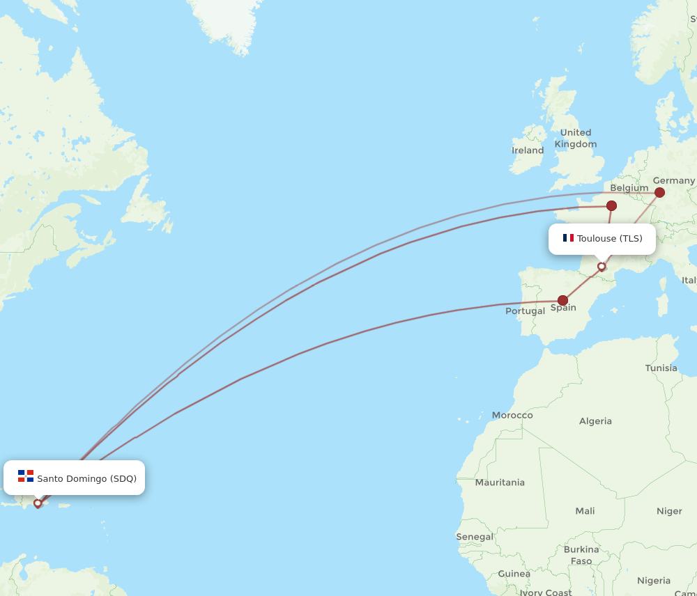 SDQ-TLS flight routes