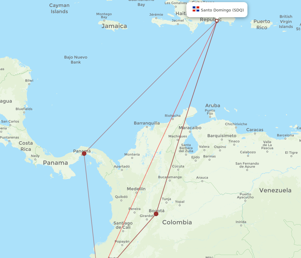 SDQ-UIO flight routes