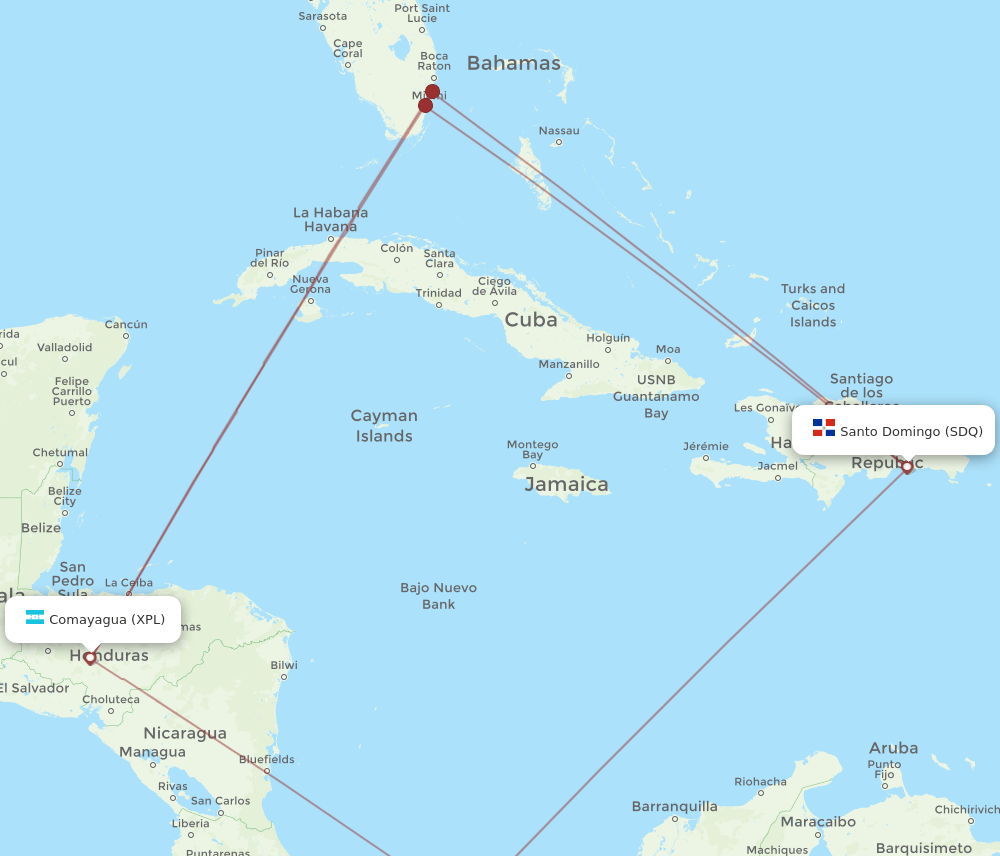 SDQ-XPL flight routes
