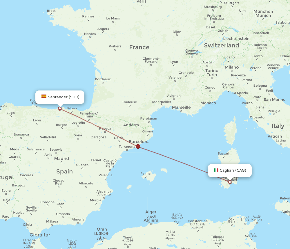 SDR-CAG flight routes