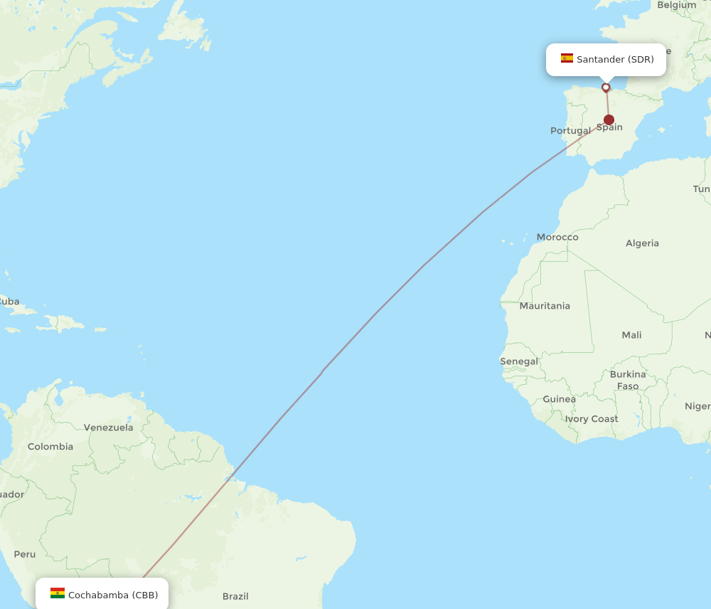 SDR-CBB flight routes