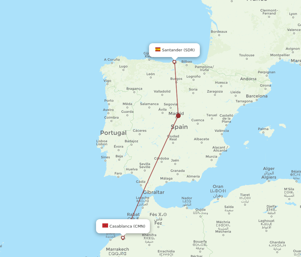 SDR-CMN flight routes