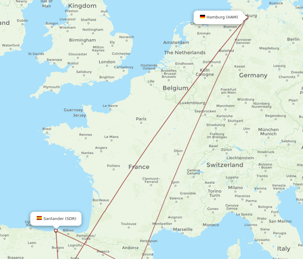 SDR-HAM flight routes