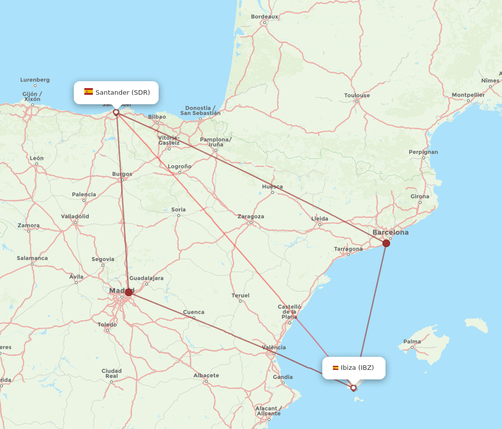 SDR-IBZ flight routes