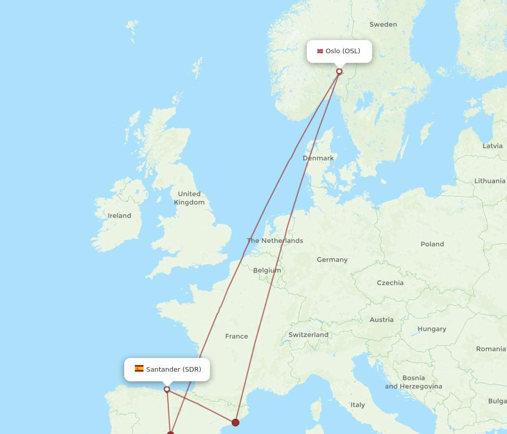 SDR-OSL flight routes