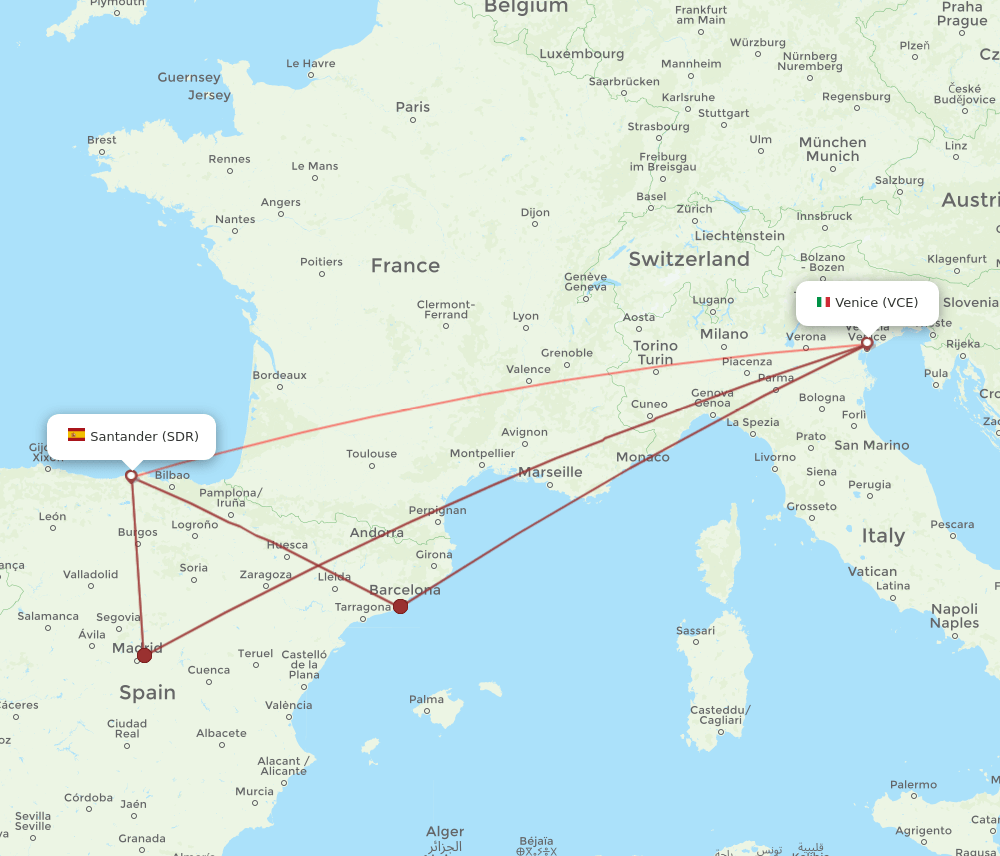 SDR-VCE flight routes