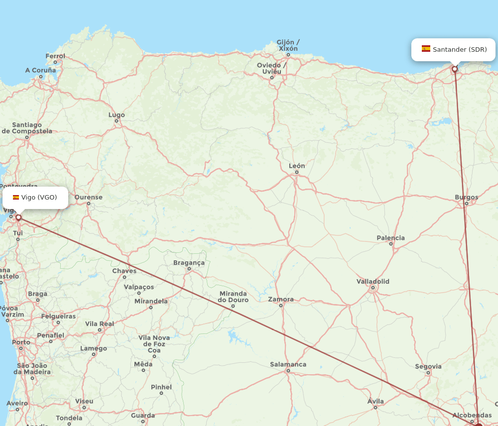 SDR-VGO flight routes