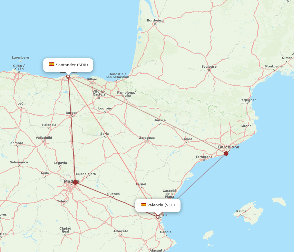 SDR-VLC flight routes