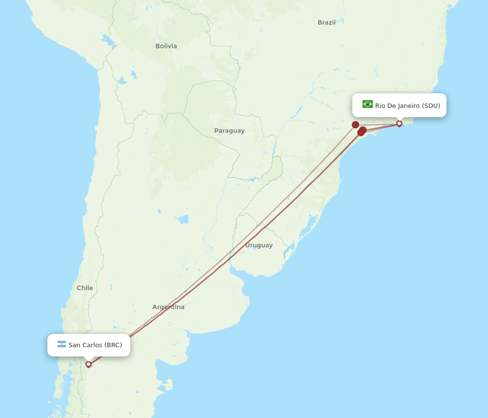 SDU-BRC flight routes