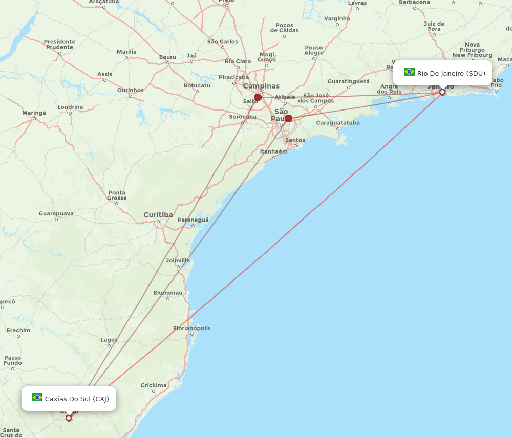 SDU-CXJ flight routes
