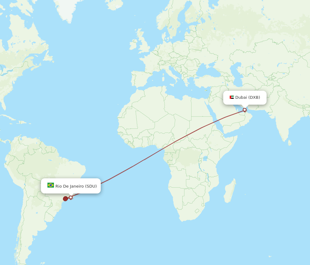 SDU-DXB flight routes