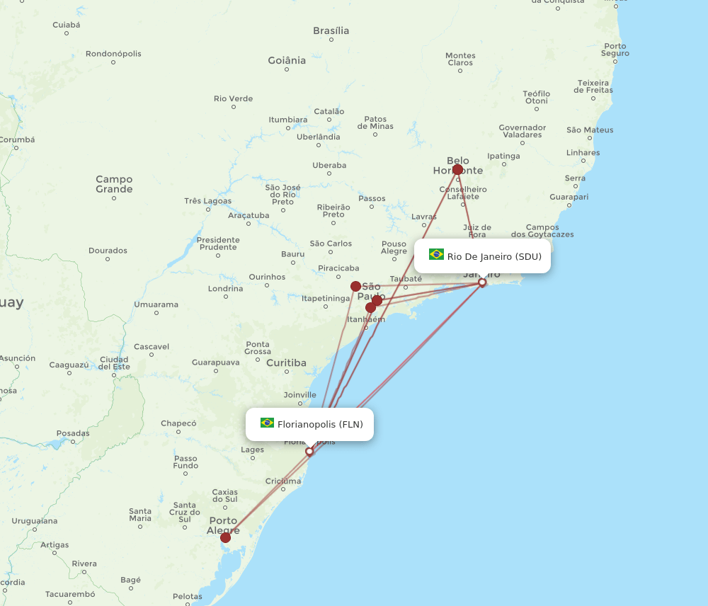 SDU-FLN flight routes