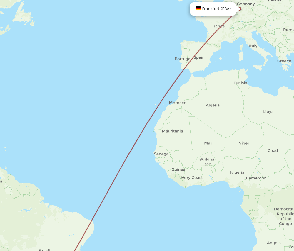 SDU-FRA flight routes