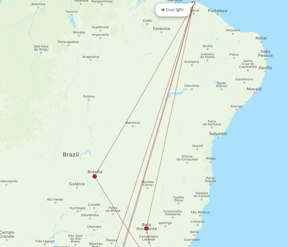 SDU-JJD flight routes
