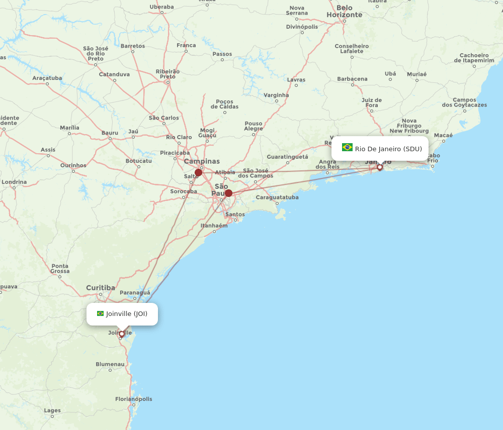 SDU-JOI flight routes