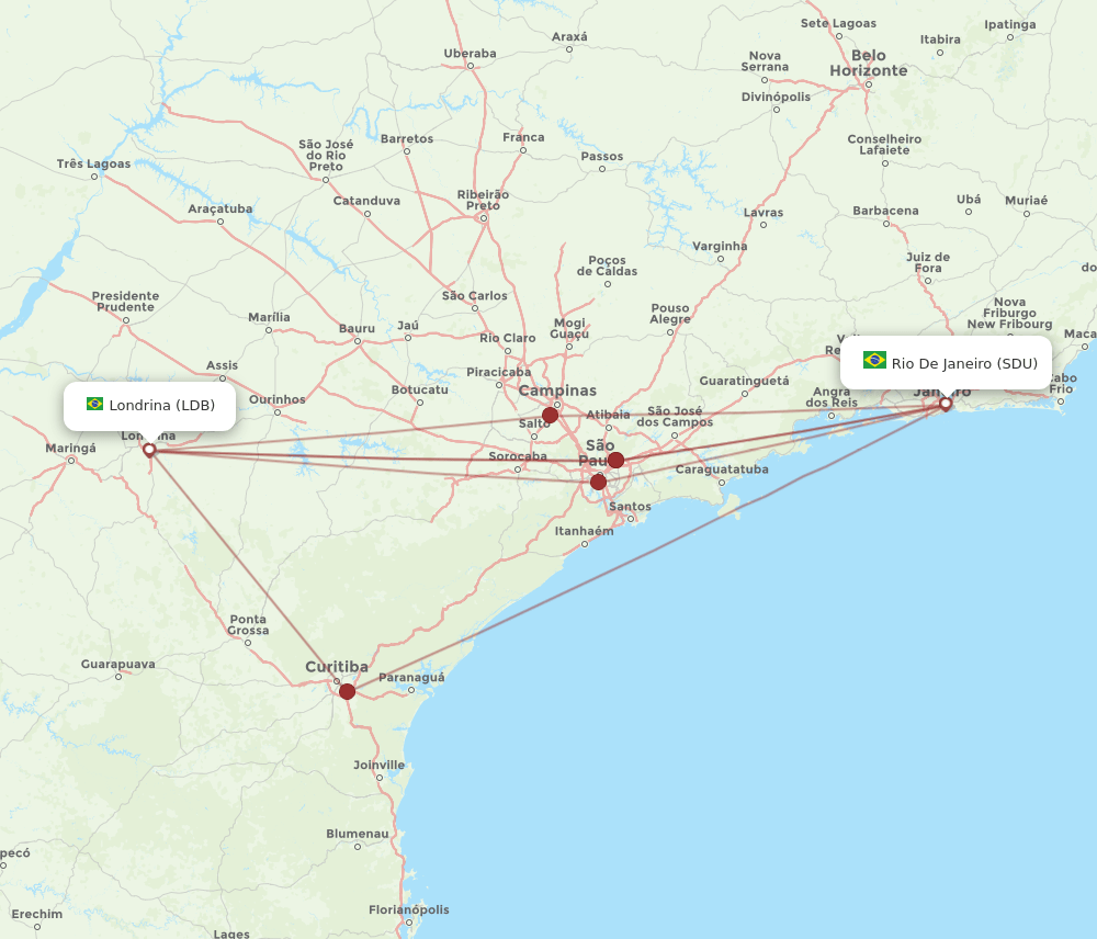 SDU-LDB flight routes