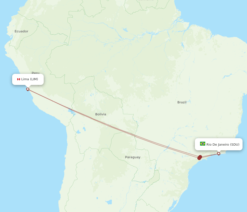 SDU-LIM flight routes