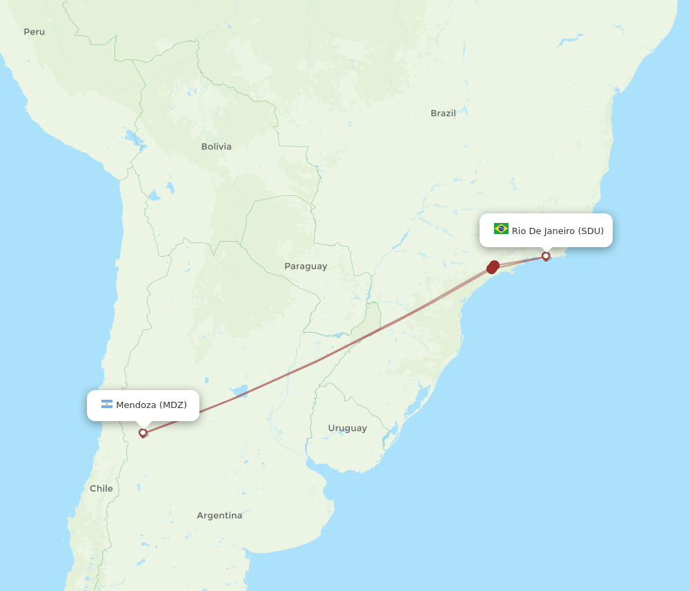 SDU-MDZ flight routes