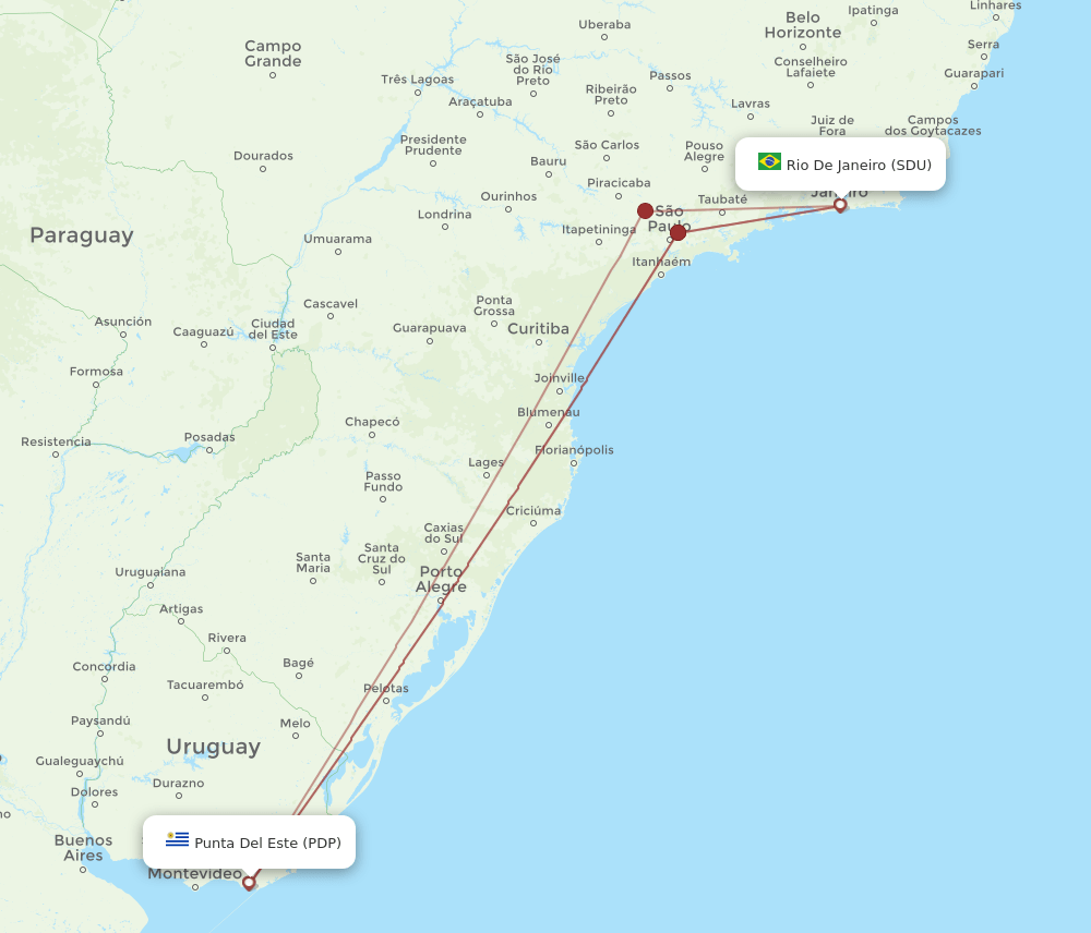 SDU-PDP flight routes