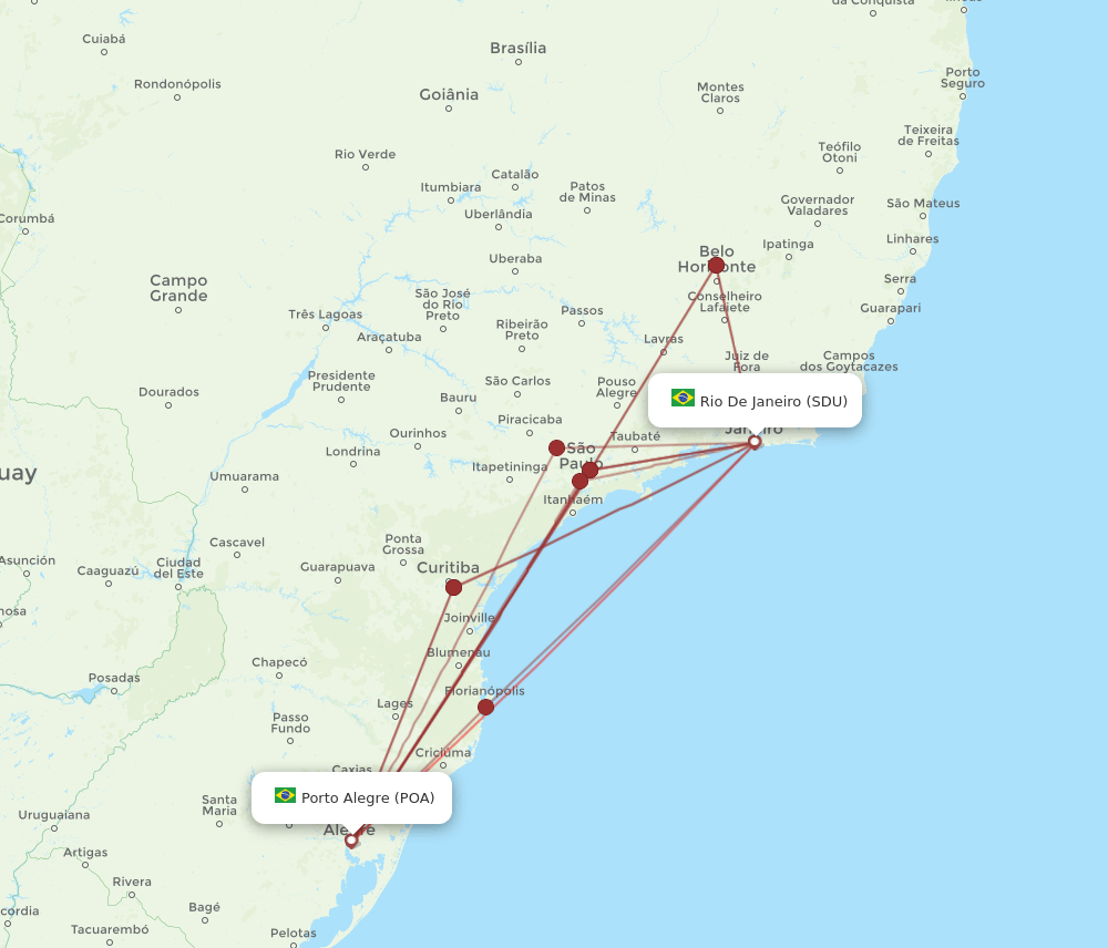 SDU-POA flight routes