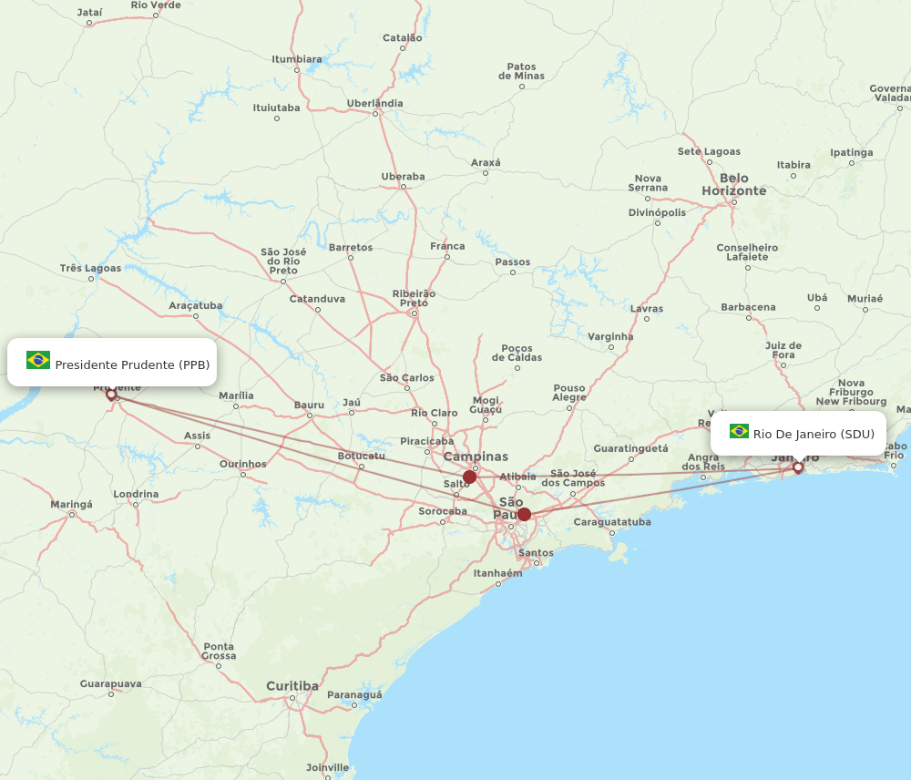 SDU-PPB flight routes