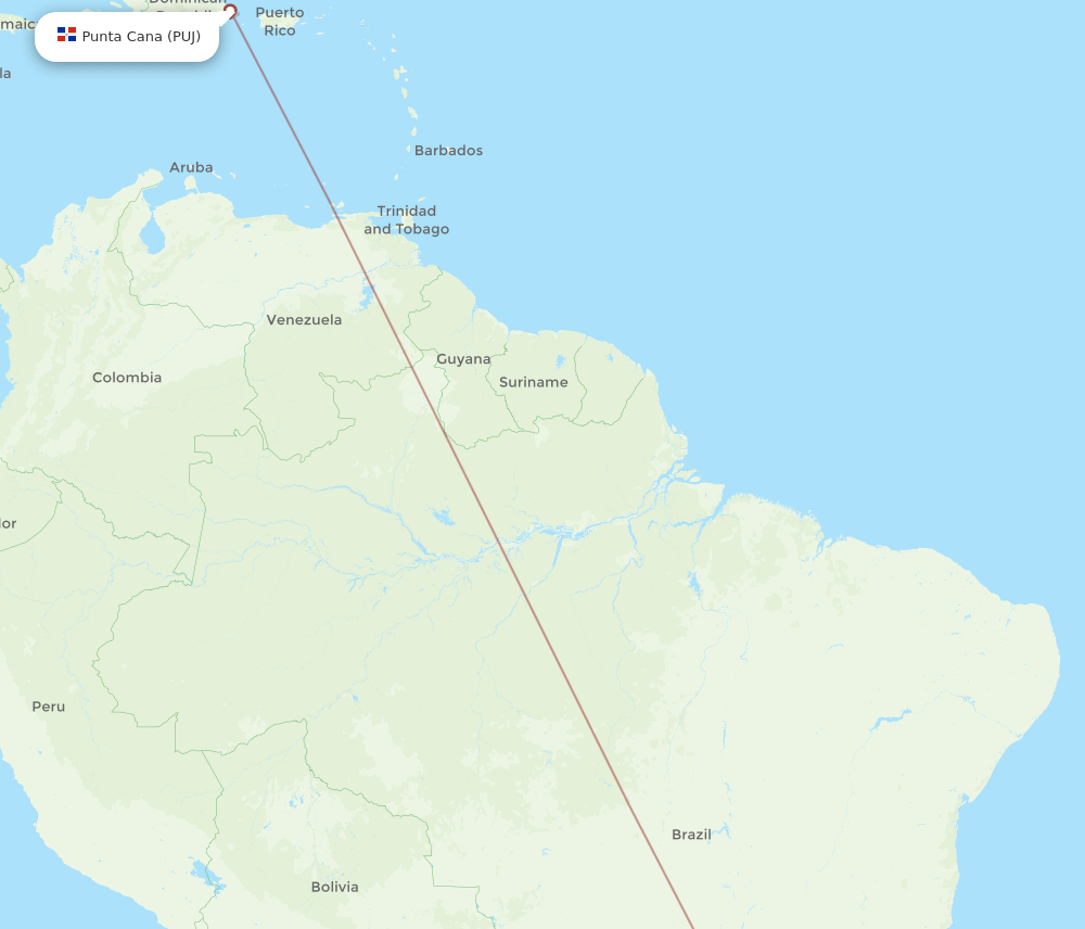 SDU-PUJ flight routes