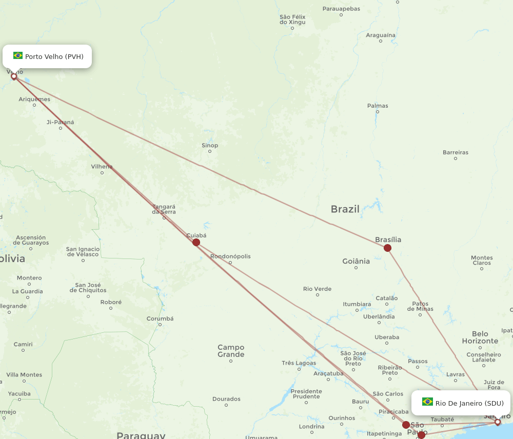 SDU-PVH flight routes