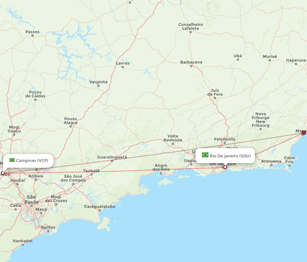 SDU to VCP flights and routes map
