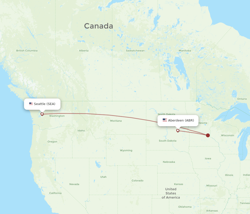 SEA-ABR flight routes